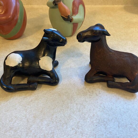 Chulucanas Nativity Pottery Folk Art VTG 9 Piece Painted Made in Peru Christmas - Picture 2 of 16